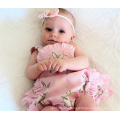 2021 Children's Summer Clothing Baby Easter Jumpsuit Rabbit Print Ruffled